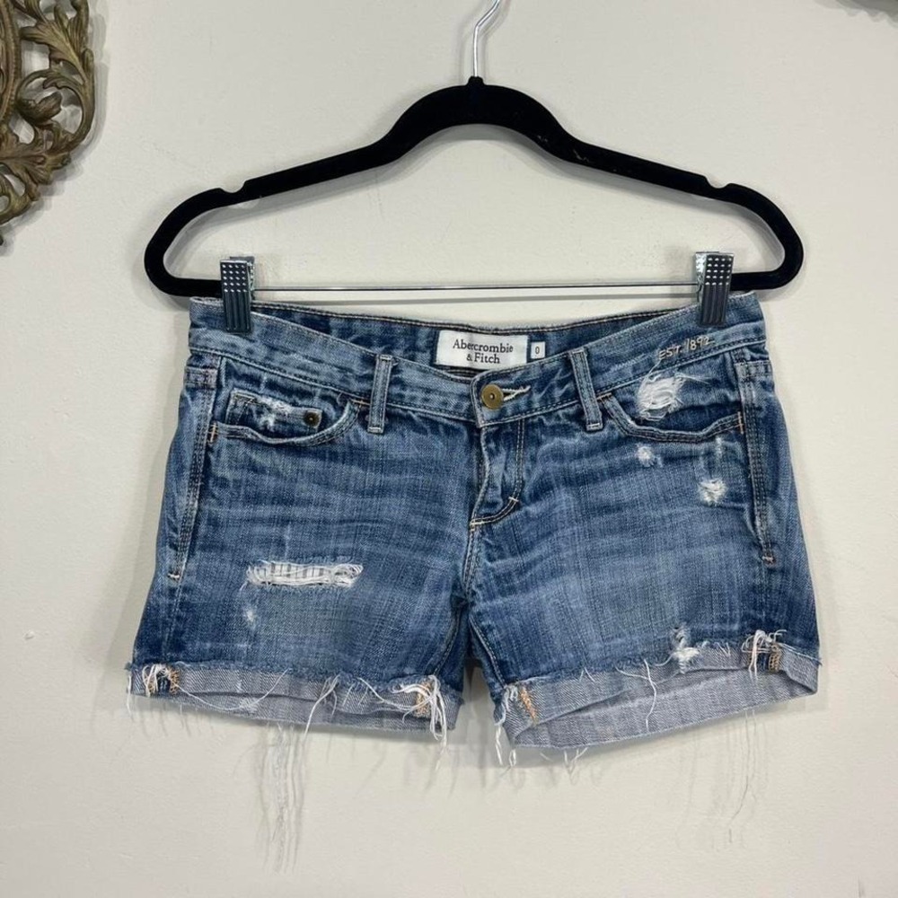 Vintage Abercrombie & Fitch Women's Distressed Denim Shorts - Sz 0 - 100% Cotton